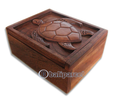 Wooden Box, Hand Carved From Suar Wood