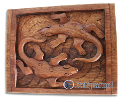 Wooden Box, Hand Carved From Suar Wood