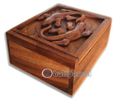Wooden Box, Hand Carved From Suar Wood