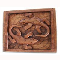 Wooden Box, Hand Carved From Suar Wood