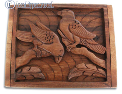 Wooden Box, Hand Carved From Suar Wood