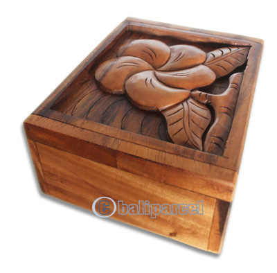 Wooden Box, Hand Carved From Suar Wood