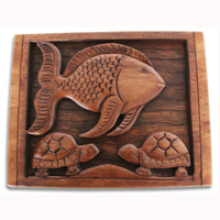 Wooden Box, Hand Carved From Suar Wood