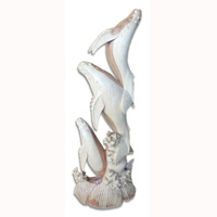 Wooden 3 Whale Hand Carved From Suar Wood