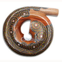 Aboriginal Carved Didgeridoo, Handmade From Mahogany Wood