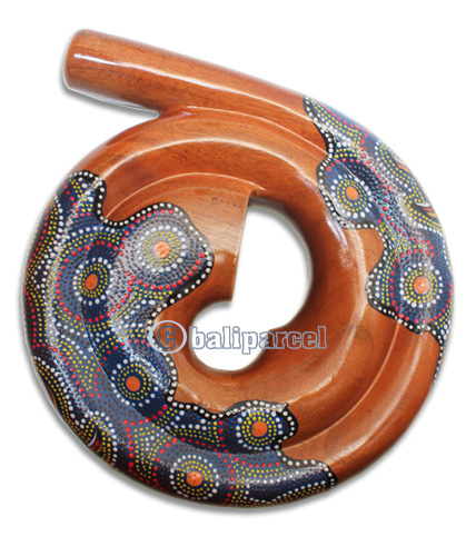 Aboriginal Carved Didgeridoo, Handmade From Mahogany Wood