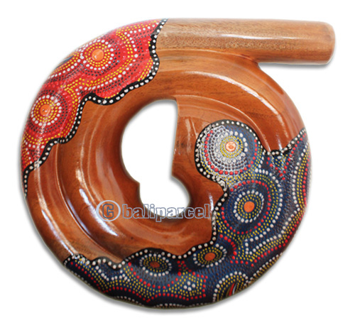 Aboriginal Carved Didgeridoo, Handmade From Mahogany Wood