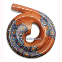 Aboriginal Carved Didgeridoo, Handmade From Mahogany Wood