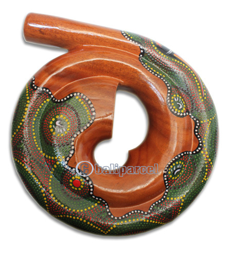 Aboriginal Carved Didgeridoo, Handmade From Mahogany Wood