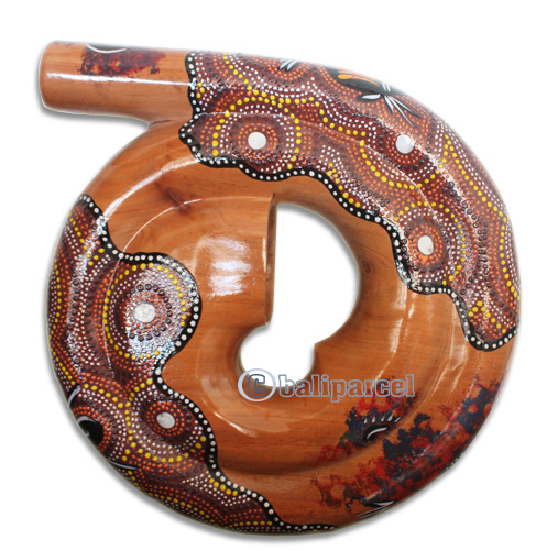Aboriginal Carved Didgeridoo, Handmade From Mahogany Wood
