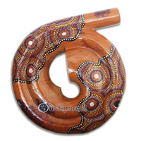 Aboriginal Carved Didgeridoo, Handmade From Mahogany Wood