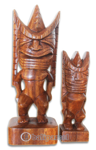 Wooden Tiki Statue, Hand Carved From Suar Wood