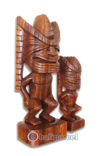 Wooden Tiki Statue, Hand Carved From Suar Wood