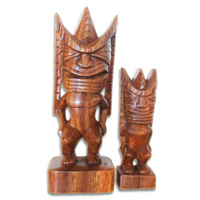 Wooden Tiki Statue, Hand Carved From Suar Wood