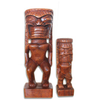 Wooden Tiki Statue, Hand Carved From Suar Wood
