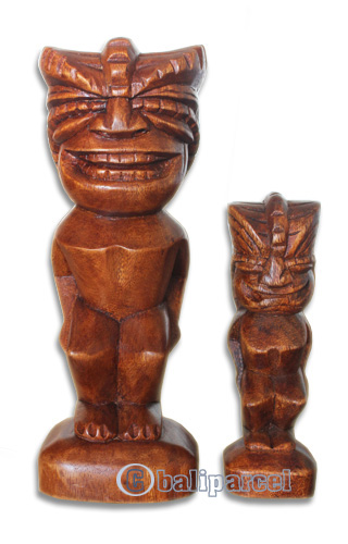 Wooden Tiki Statue, Hand Carved From Suar Wood