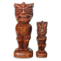 Wooden Tiki Statue, Hand Carved From Suar Wood