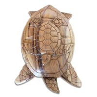 Wooden Turtles Carving, Hand Carved From Suar Wood