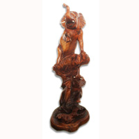Wooden Elephant, Hand Carved From Waru Wood
