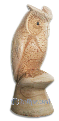 Wooden Owl, Hand Carved From Hibiscus Wood
