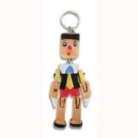 Pinokio Keyrings, Made From Wood With Handpainted