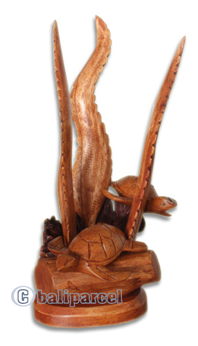 Wooden 2 Turtle With Parasite Wood