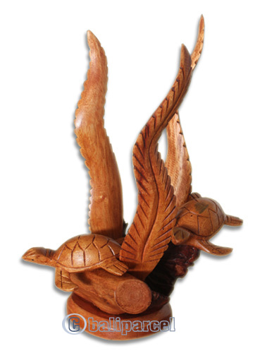 Wooden 2 Turtle With Parasite Wood
