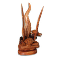 Wooden 2 Turtle With Parasite Wood