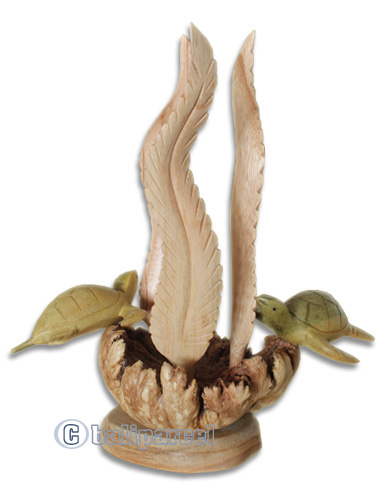 Wooden 2 Turtle With Parasite Wood