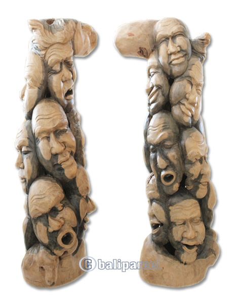 Wooden Mask Carving, Hand Carved From Waru Wood