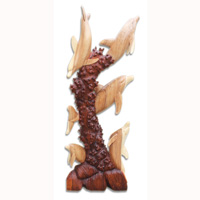 Wooden 5 Dholpins, Hand Carved From Suar Wood