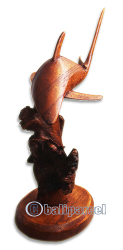 Wooden Tiger Shark With Parasite Wood