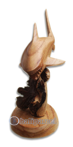 Wooden Tiger Shark With Parasite Wood