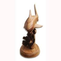 Wooden Tiger Shark With Parasite Wood