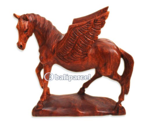 Wooden Horse, Hand Carved From Suar Wood