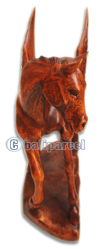 Wooden Horse, Hand Carved From Suar Wood