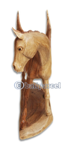 Wooden Horse, Hand Carved From Suar Wood