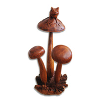Wooden Mushrooms And Frog With Parasite Wood