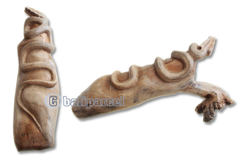 Wooden Snake With Parasite Wood