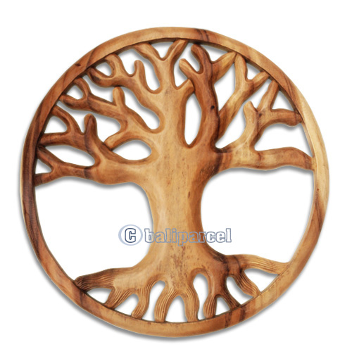 Wooden Wallhanging, Hand Carved From Suar Wood With Natural Polished