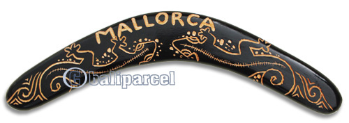 Aboriginal Carved Boomerang, Hand Carved From Albesia Wood