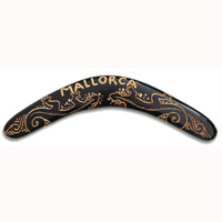 Aboriginal Carved Boomerang, Hand Carved From Albesia Wood
