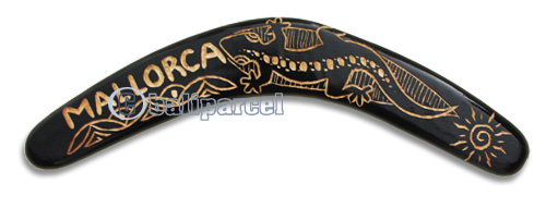 Aboriginal Carved Boomerang, Hand Carved From Albesia Wood