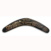 Aboriginal Carved Boomerang, Hand Carved From Albesia Wood