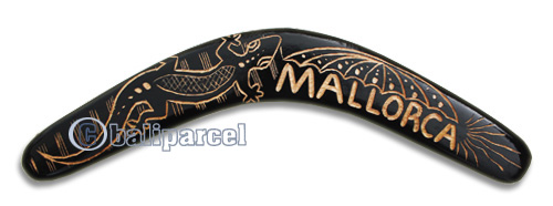 Aboriginal Carved Boomerang, Hand Carved From Albesia Wood