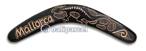 Aboriginal Carved Boomerang, Hand Carved From Albesia Wood