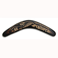 Aboriginal Carved Boomerang, Hand Carved From Albesia Wood