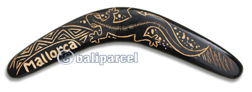 Aboriginal Carved Boomerang, Hand Carved From Albesia Wood