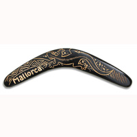 Aboriginal Carved Boomerang, Hand Carved From Albesia Wood