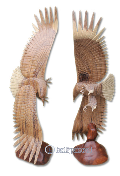 Wooden Eagle Handcarved From Suar Wood